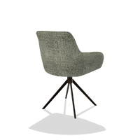 Esszimmerstuhl Como 6450 in Stoff Venga 156 (Taupe), Drehfuß in Espresso, Schrägansicht von hinten
