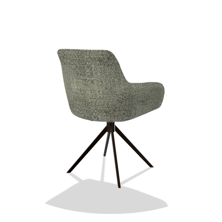 Esszimmerstuhl Como 6450 in Stoff Venga 156 (Taupe), Drehfuß in Espresso, Schrägansicht von hinten