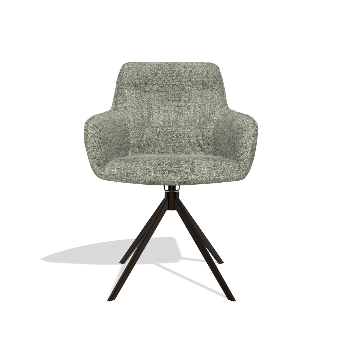 Esszimmerstuhl Como 6450 in Stoff Venga 156 (Taupe), Drehfuß in Espresso, Vorderansicht