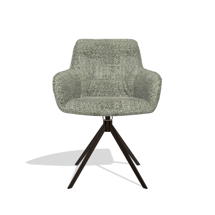 Esszimmerstuhl Como 6450 in Stoff Venga 156 (Taupe), Drehfuß in Espresso, Vorderansicht