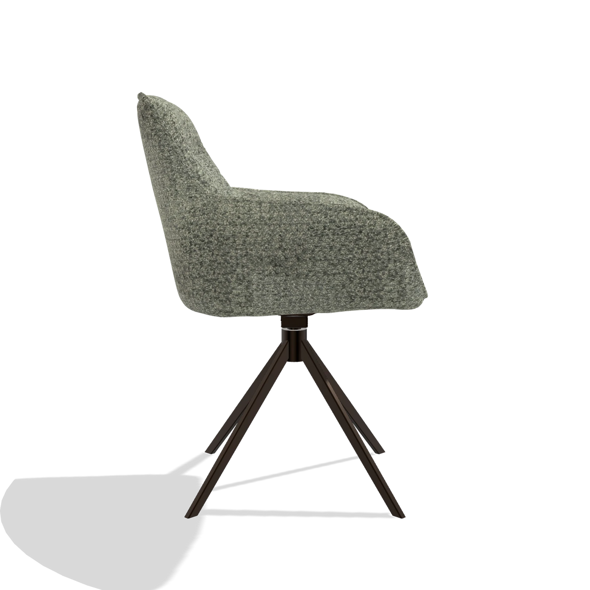 Esszimmerstuhl Como 6450 in Stoff Venga 156 (Taupe), Drehfuß in Espresso, Seitenansicht