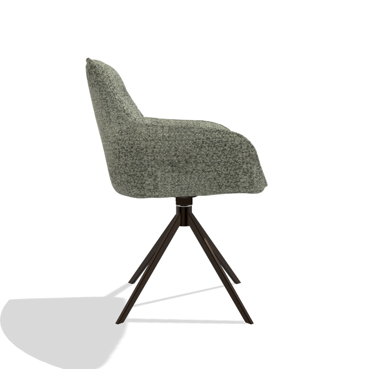 Esszimmerstuhl Como 6450 in Stoff Venga 156 (Taupe), Drehfuß in Espresso, Seitenansicht