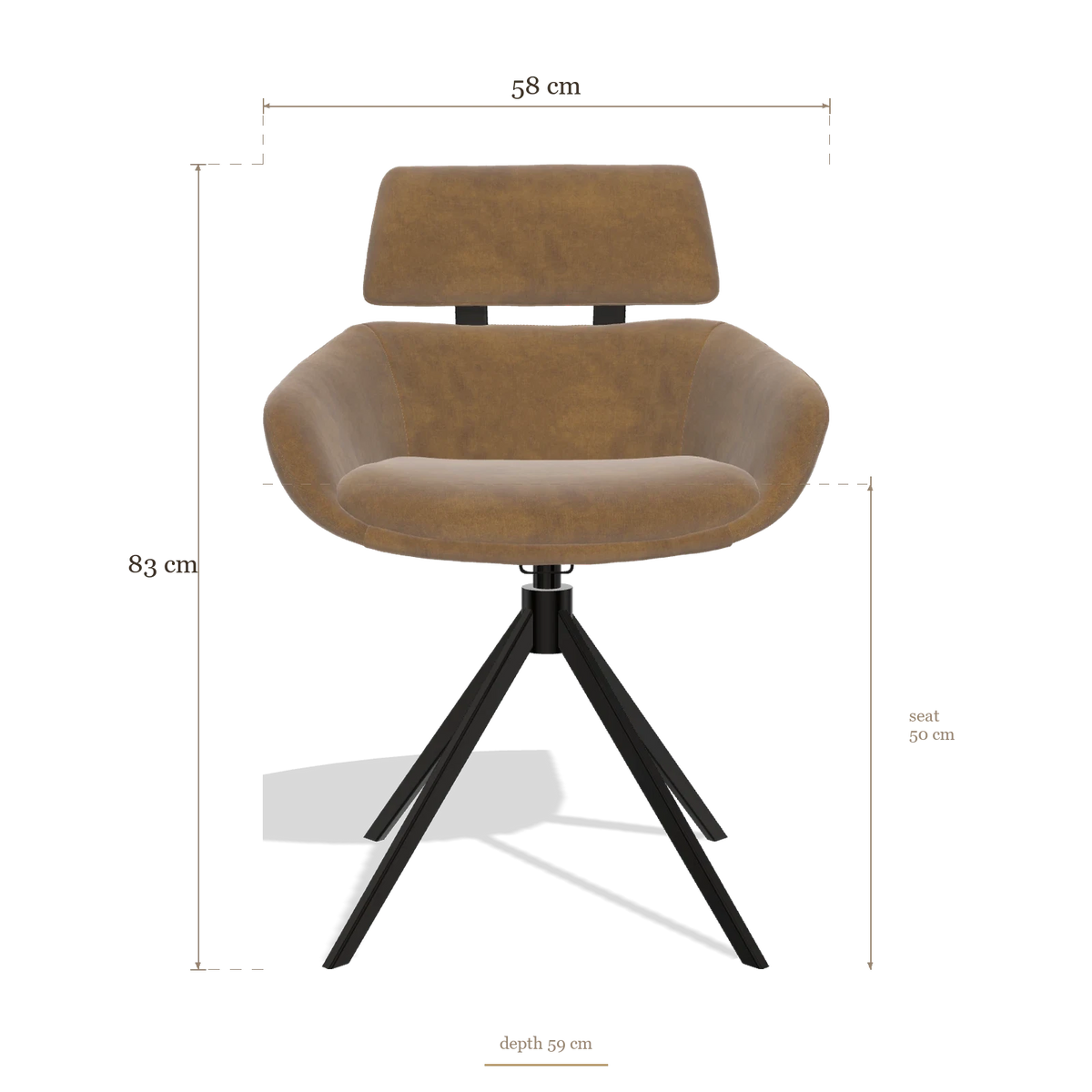 Dining Chair Cyril 6609, dimensions 58 x 59 x 83 cm