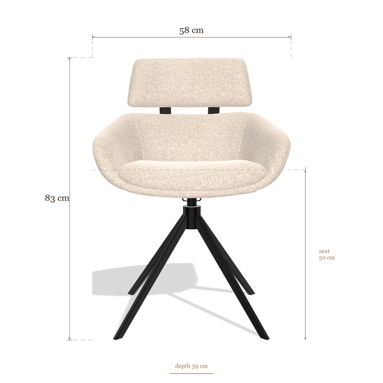 Sedia da pranzo Cyril 6609, dimensioni 58 x 59 x 83 cm