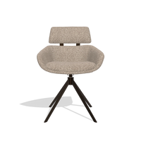 Esszimmerstuhl Cyril 6609 in Stoff Cayenne 15 (Taupe), Drehfuß in Espresso, Vorderansicht
