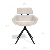 Sedia da pranzo Cyril 6609, dimensioni 58 x 59 x 83 cm