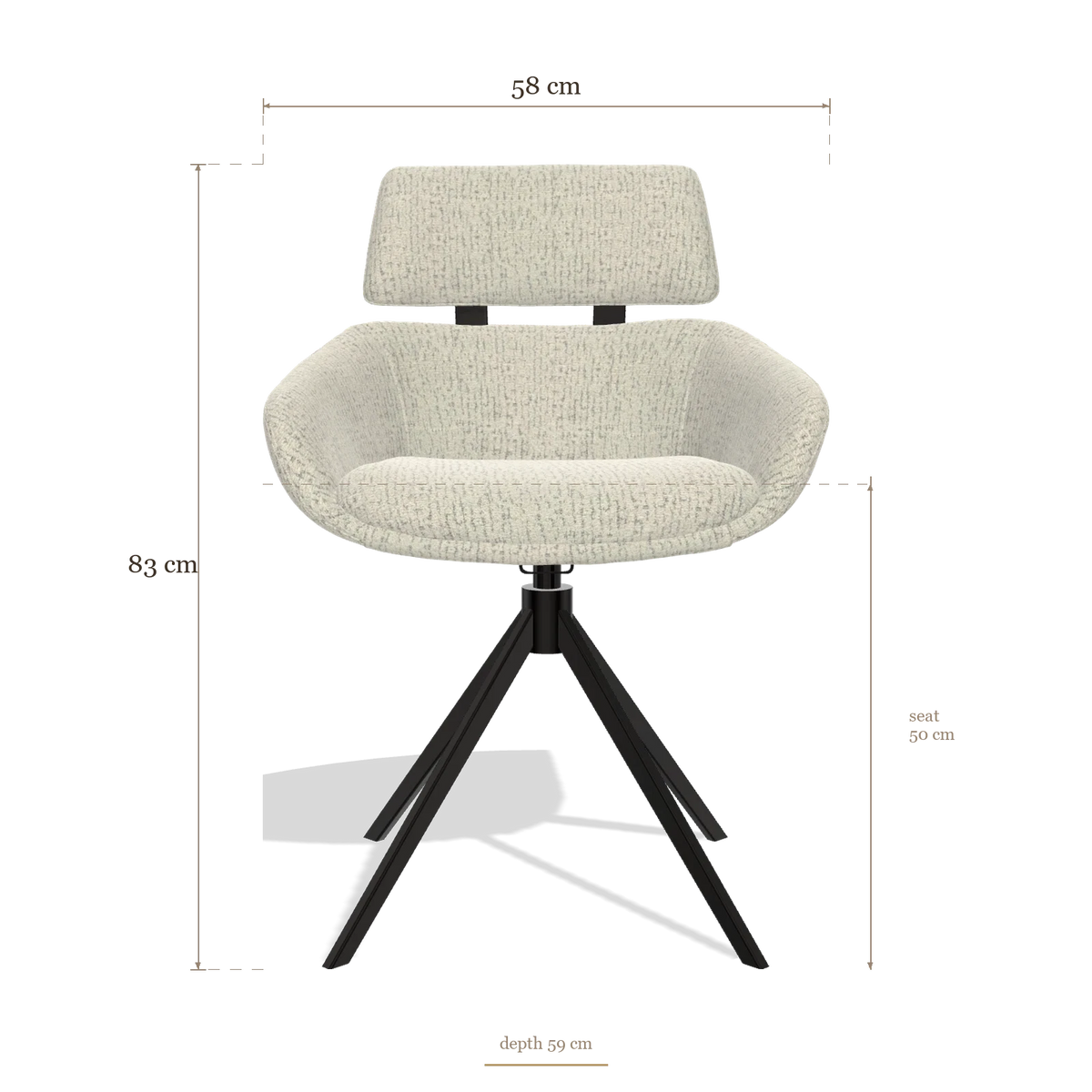 Dining Chair Cyril 6609, dimensions 58 x 59 x 83 cm