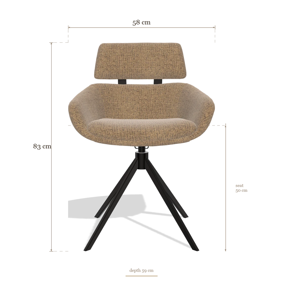 Dining Chair Cyril 6609, dimensions 58 x 59 x 83 cm
