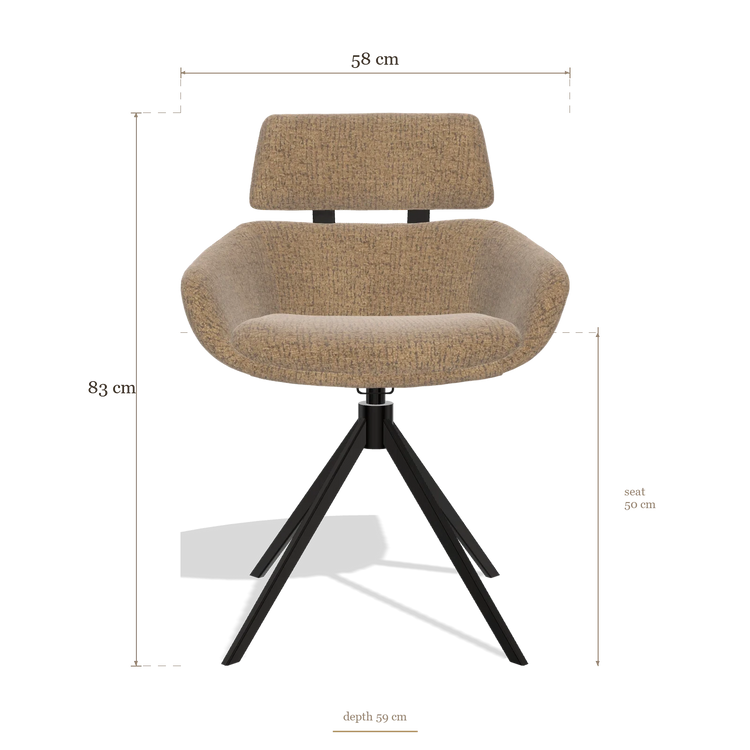 Dining Chair Cyril 6609, dimensions 58 x 59 x 83 cm