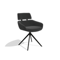 Sedia da pranzo Cyril - Pelle A804 - Base girevole