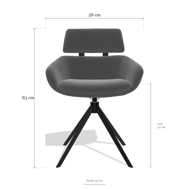 Sedia da pranzo Cyril 6609, dimensioni 58 x 59 x 83 cm
