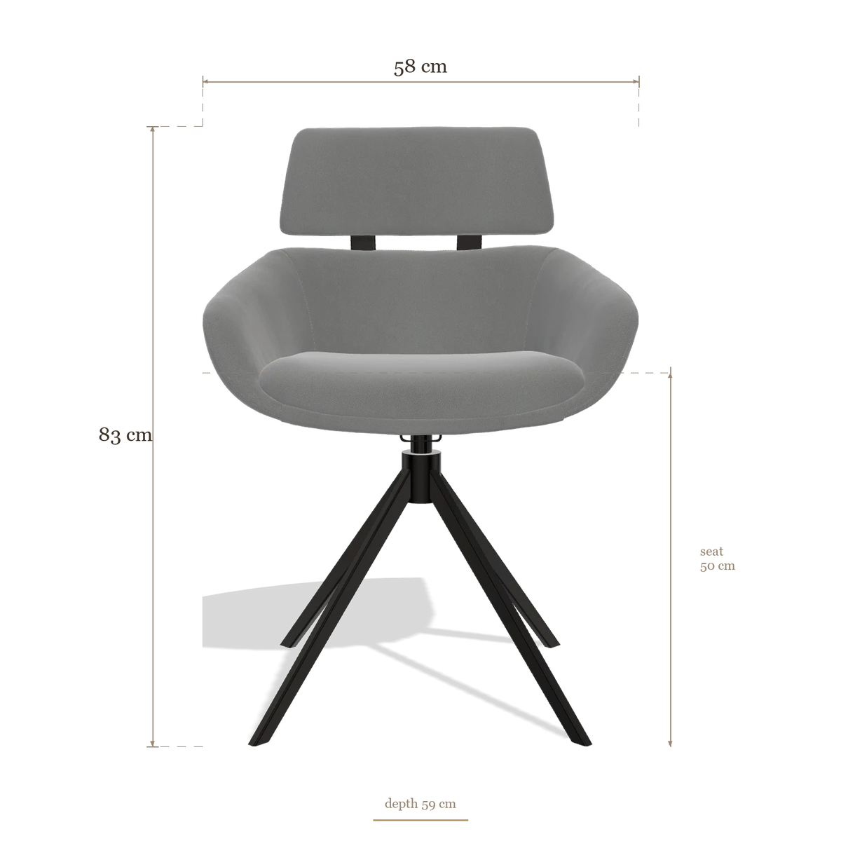 Dining Chair Cyril 6609, dimensions 58 x 59 x 83 cm