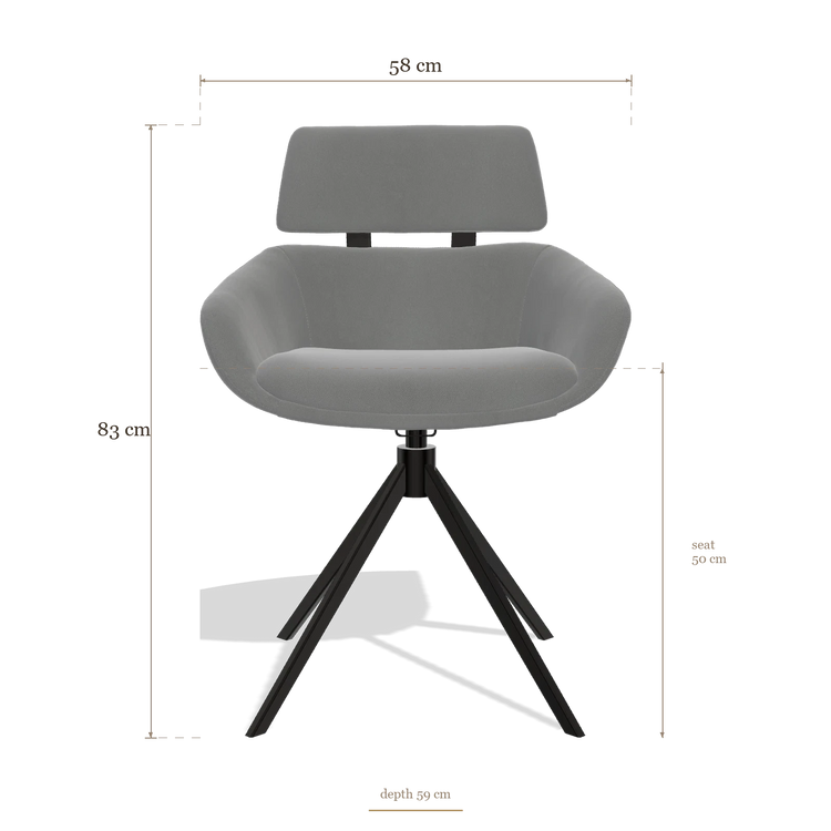 Dining Chair Cyril 6609, dimensions 58 x 59 x 83 cm