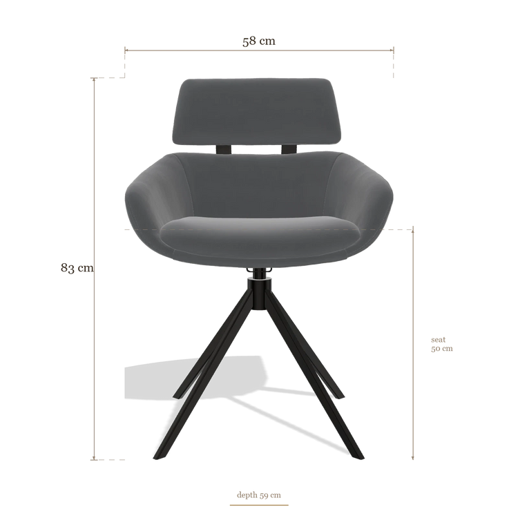 Dining Chair Cyril 6609, dimensions 58 x 59 x 83 cm