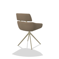 Esszimmerstuhl Cyril 6609 in Leder B968 (Taupe), Drehfuß in Champagner, Schrägansicht von hinten