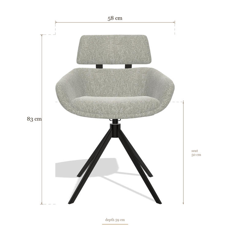Dining Chair Cyril 6609, dimensions 58 x 59 x 83 cm