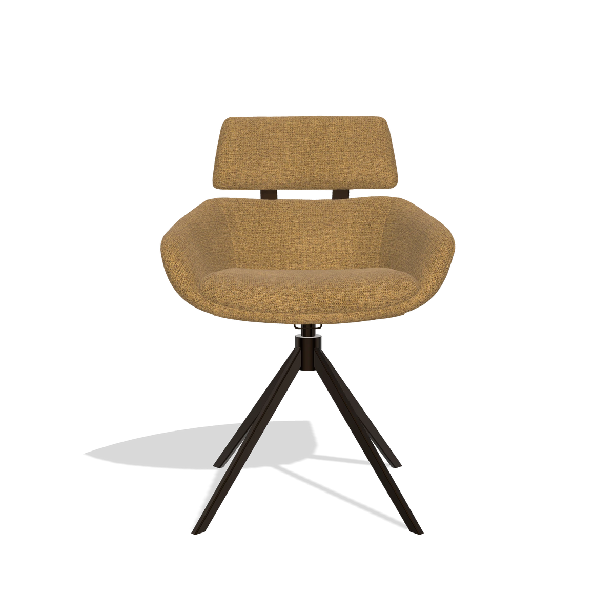 Esszimmerstuhl Cyril 6609 in Stoff Mito 06 (Cognac), Drehfuß in Espresso, Vorderansicht