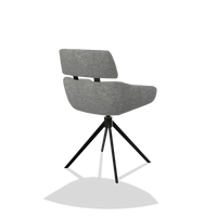 Esszimmerstuhl Cyril 6609 in Stoff Mito 97 (Taupe), Drehfuß in Schwarz, Schrägansicht von hinten