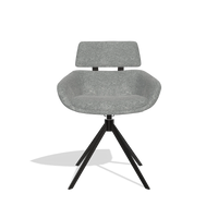 Esszimmerstuhl Cyril 6609 in Stoff Mito 97 (Taupe), Drehfuß in Schwarz, Vorderansicht