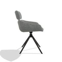 Esszimmerstuhl Cyril 6609 in Stoff Mito 97 (Taupe), Drehfuß in Schwarz, Seitenansicht