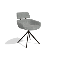 Esszimmerstuhl Cyril 6609 in Stoff Mito 97 (Taupe), Drehfuß in Espresso, Schrägansicht