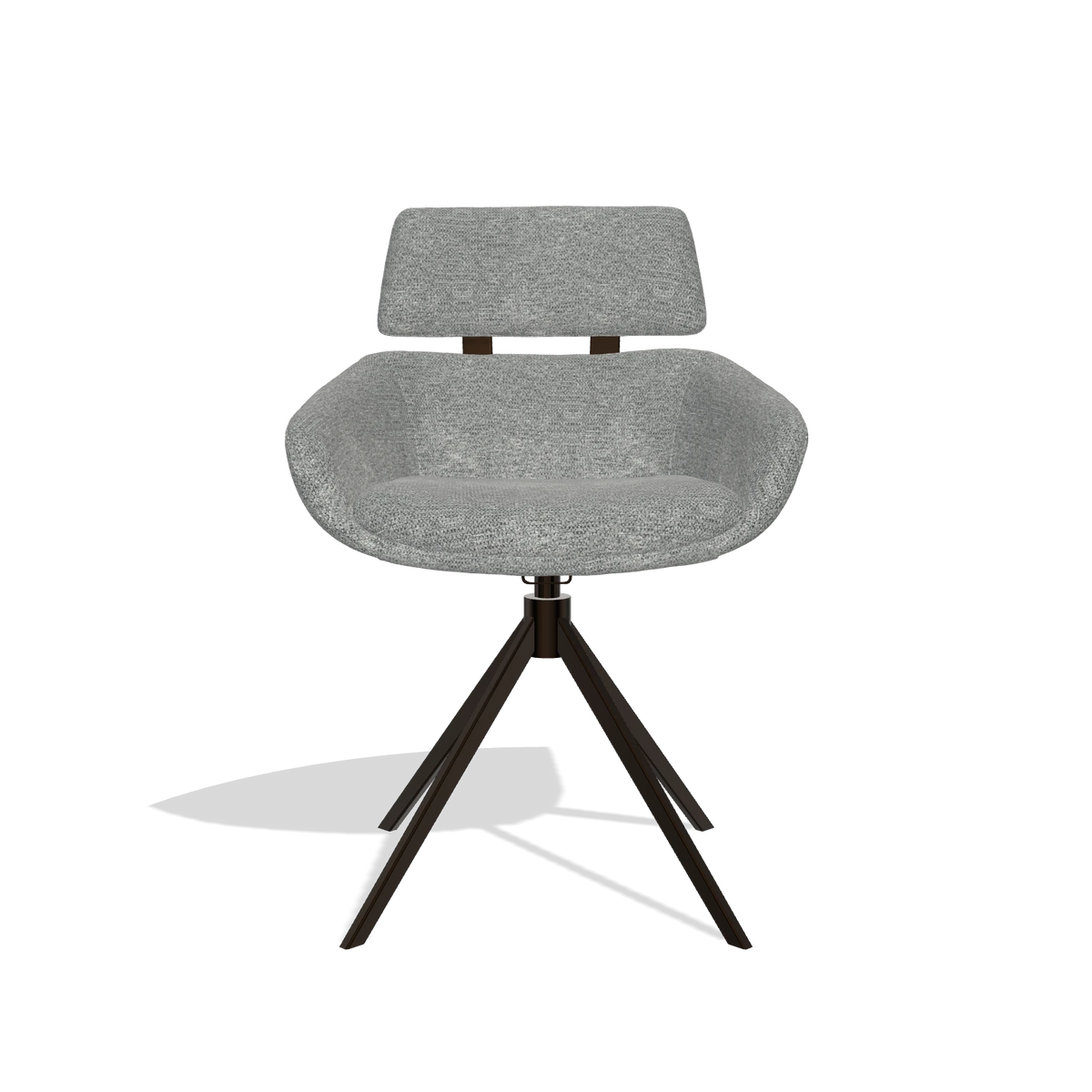 Esszimmerstuhl Cyril 6609 in Stoff Mito 97 (Taupe), Drehfuß in Espresso, Vorderansicht