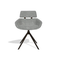 Esszimmerstuhl Cyril 6609 in Stoff Mito 97 (Taupe), Drehfuß in Espresso, Vorderansicht