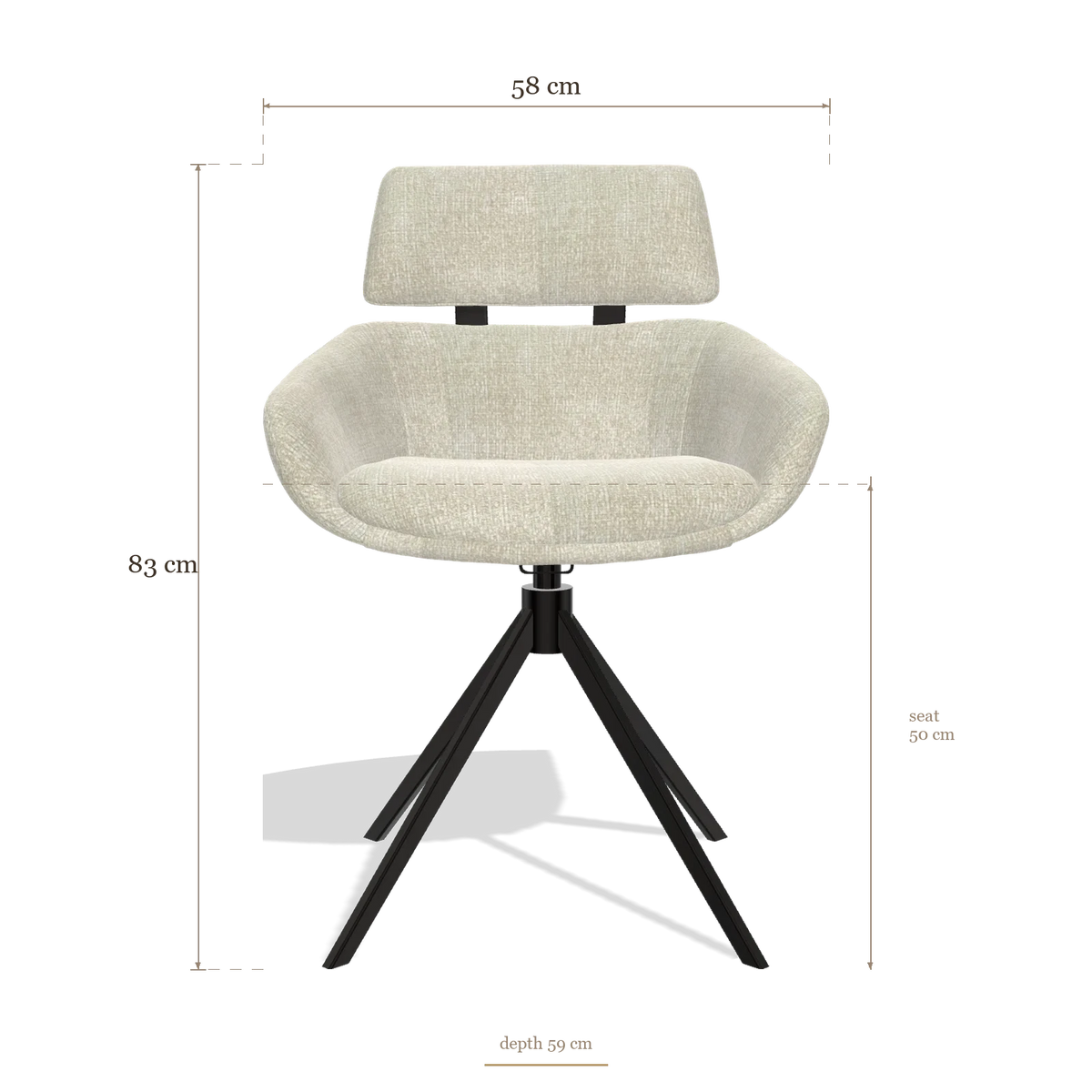 Dining Chair Cyril 6609, dimensions 58 x 59 x 83 cm