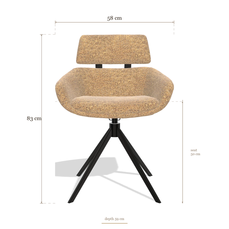 Sedia da pranzo Cyril 6609, dimensioni 58 x 59 x 83 cm