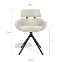 Sedia da pranzo Cyril 6609, dimensioni 58 x 59 x 83 cm