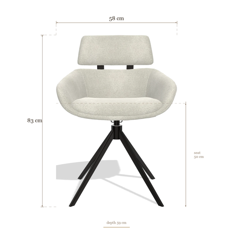 Sedia da pranzo Cyril 6609, dimensioni 58 x 59 x 83 cm