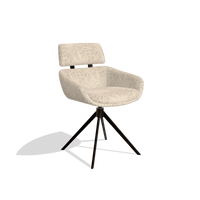 Eetkamerstoel Cyril 6609 in stof Venga 214 (lichtgrijs), draaivoet in espresso, schuin vooraanzicht