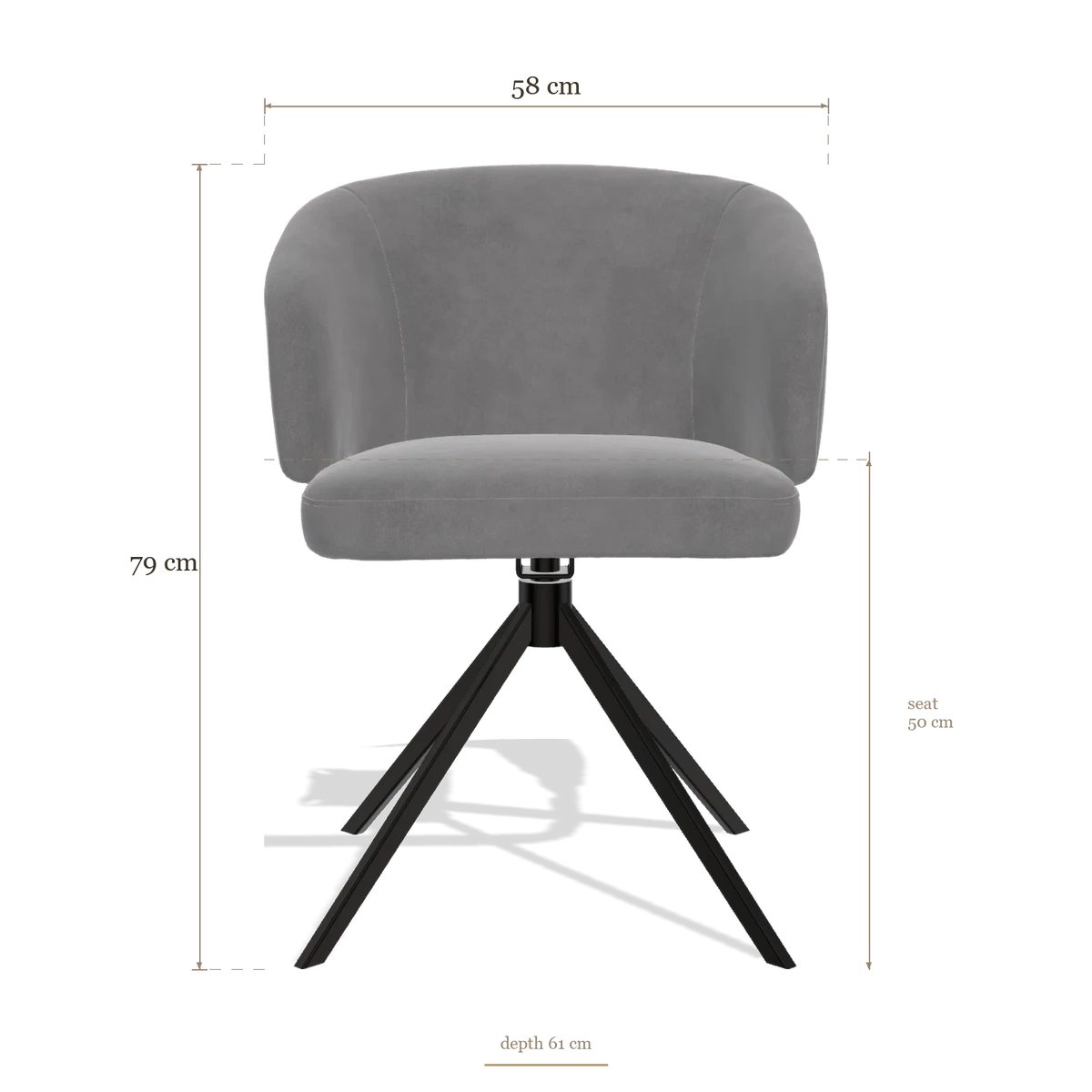 Dining Chair Elise 6612, dimensions 58 x 61 x 79 cm