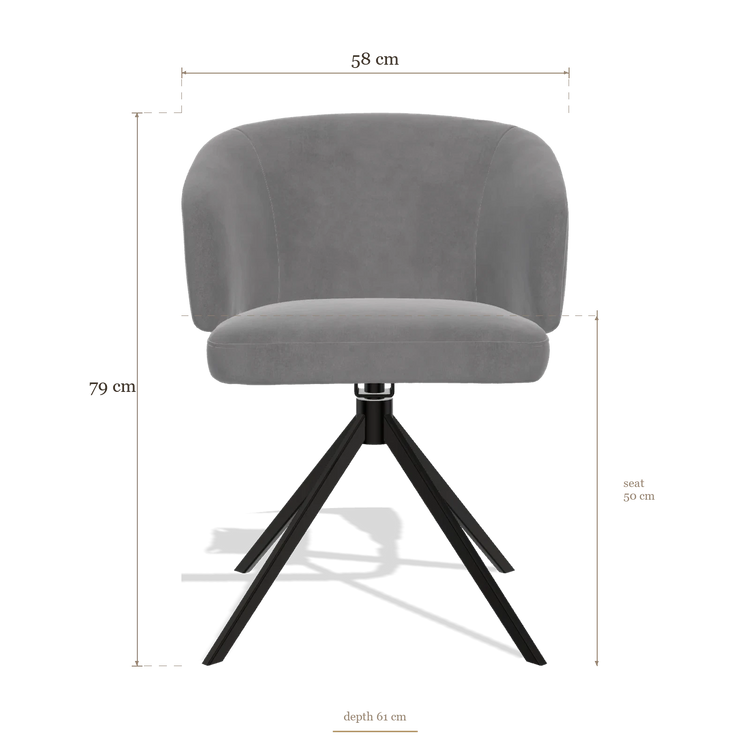 Dining Chair Elise 6612, dimensions 58 x 61 x 79 cm