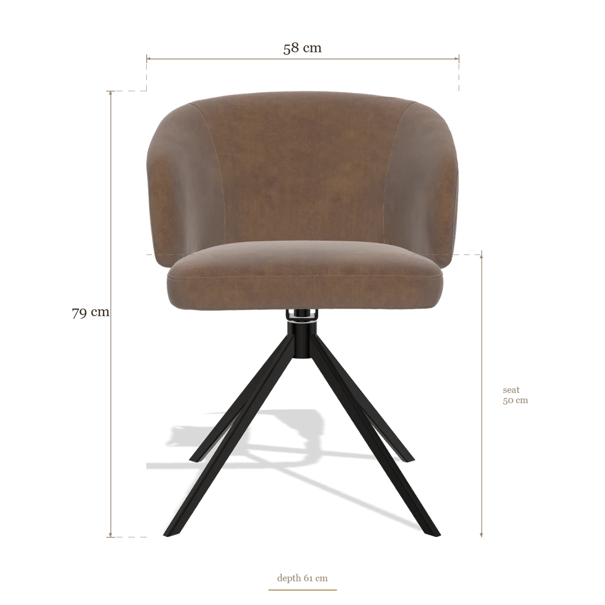 Dining Chair Elise 6612, dimensions 58 x 61 x 79 cm