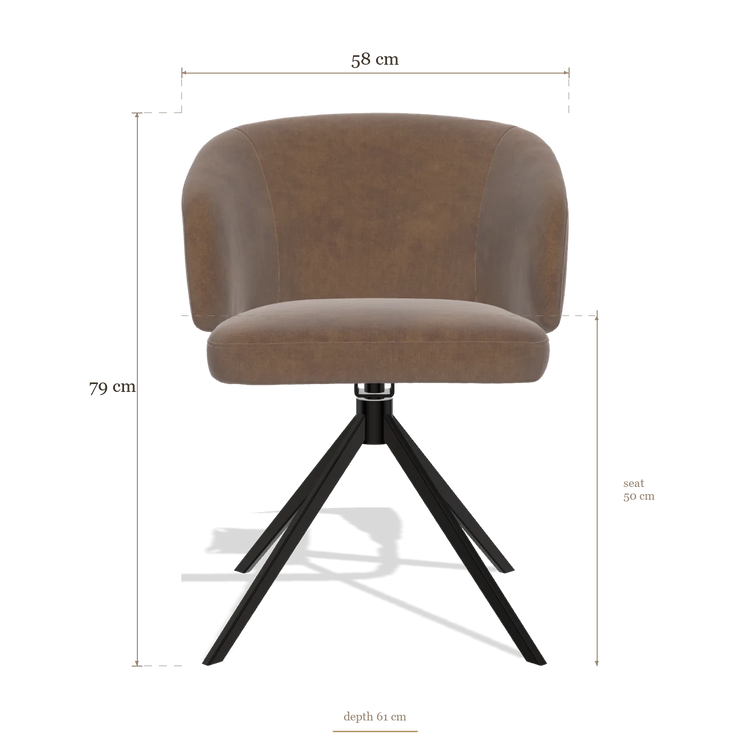 Dining Chair Elise 6612, dimensions 58 x 61 x 79 cm