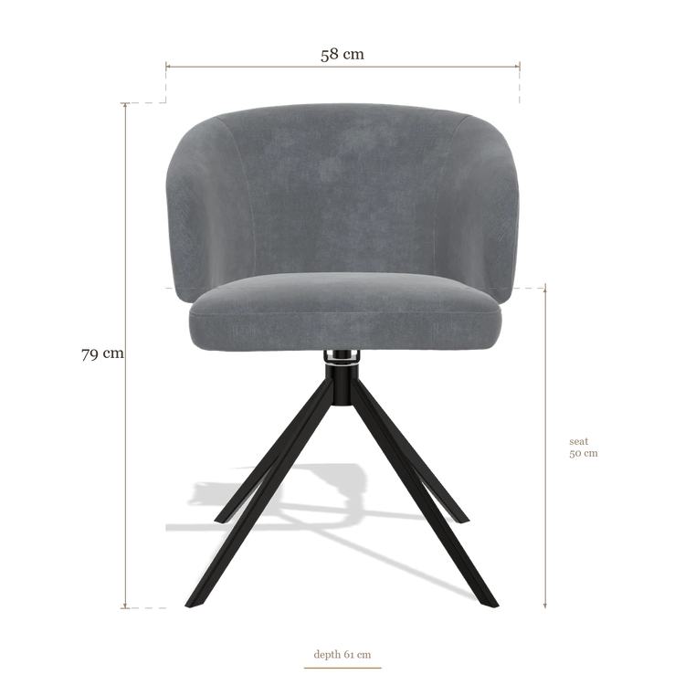 Sedia da pranzo Elise 6612, dimensioni 58 x 61 x 79 cm