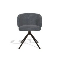 Sedia da pranzo Elise 6612 in tessuto Adore 56 (antracite), base girevole in espresso, vista frontale