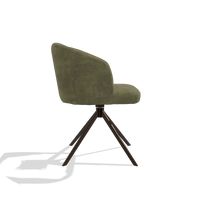 Esszimmerstuhl Elise 6612 in Stoff Adore 59 (Oliv), Drehfuß in Espresso, Seitenansicht