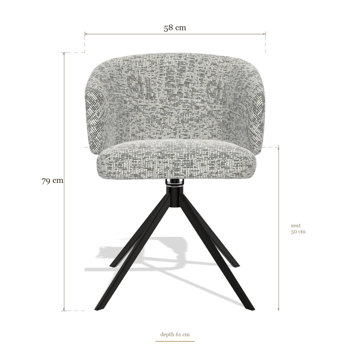 Dining Chair Elise 6612, dimensions 58 x 61 x 79 cm