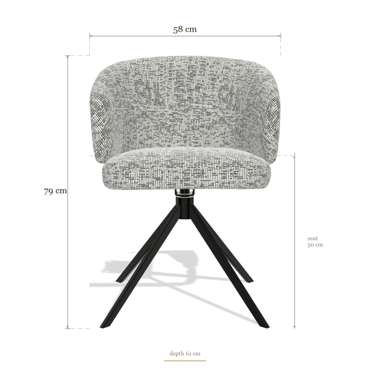 Dining Chair Elise 6612, dimensions 58 x 61 x 79 cm