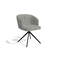 Dining Chair Elise 6612 in Be Fine 45 fabric (taupe), espresso swivel base, angled view