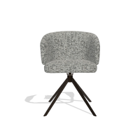 Dining Chair Elise 6612 in Be Fine 45 fabric (taupe), espresso swivel base, front view