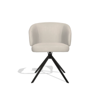 Sedia da pranzo Elise 6612 in tessuto Boogie 02 (grigio chiaro), base girevole in nero, vista frontale