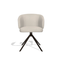 Sedia da pranzo Elise 6612 in tessuto Boogie 02 (grigio chiaro), base girevole in espresso, vista frontale