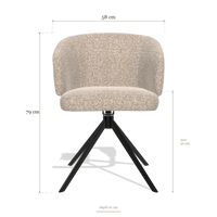 Sedia da pranzo Elise 6612, dimensioni 58 x 61 x 79 cm