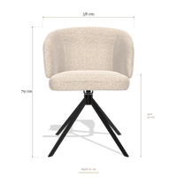 Sedia da pranzo Elise 6612, dimensioni 58 x 61 x 79 cm
