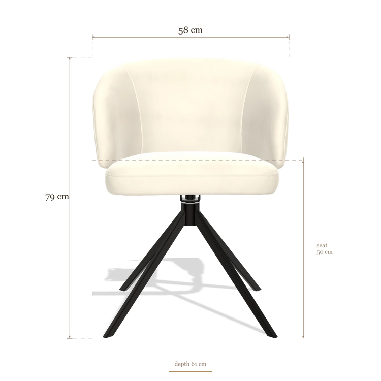 Dining Chair Elise 6612, dimensions 58 x 61 x 79 cm