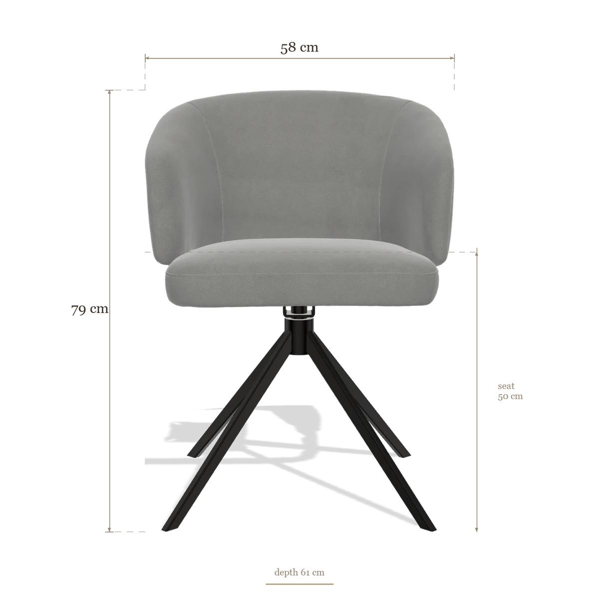 Dining Chair Elise 6612, dimensions 58 x 61 x 79 cm