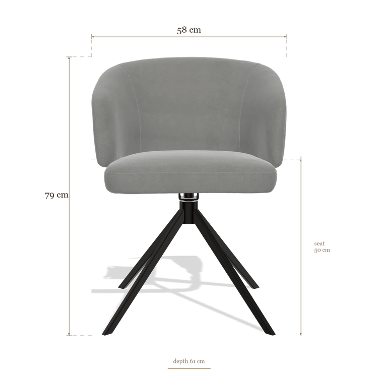 Dining Chair Elise 6612, dimensions 58 x 61 x 79 cm